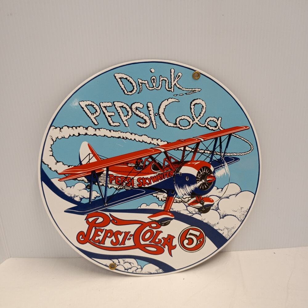 PEPSI COLA SKYWRITER AIRPLANE SIGN HEAVY METAL, Ande Rooney, Reproduction 2000